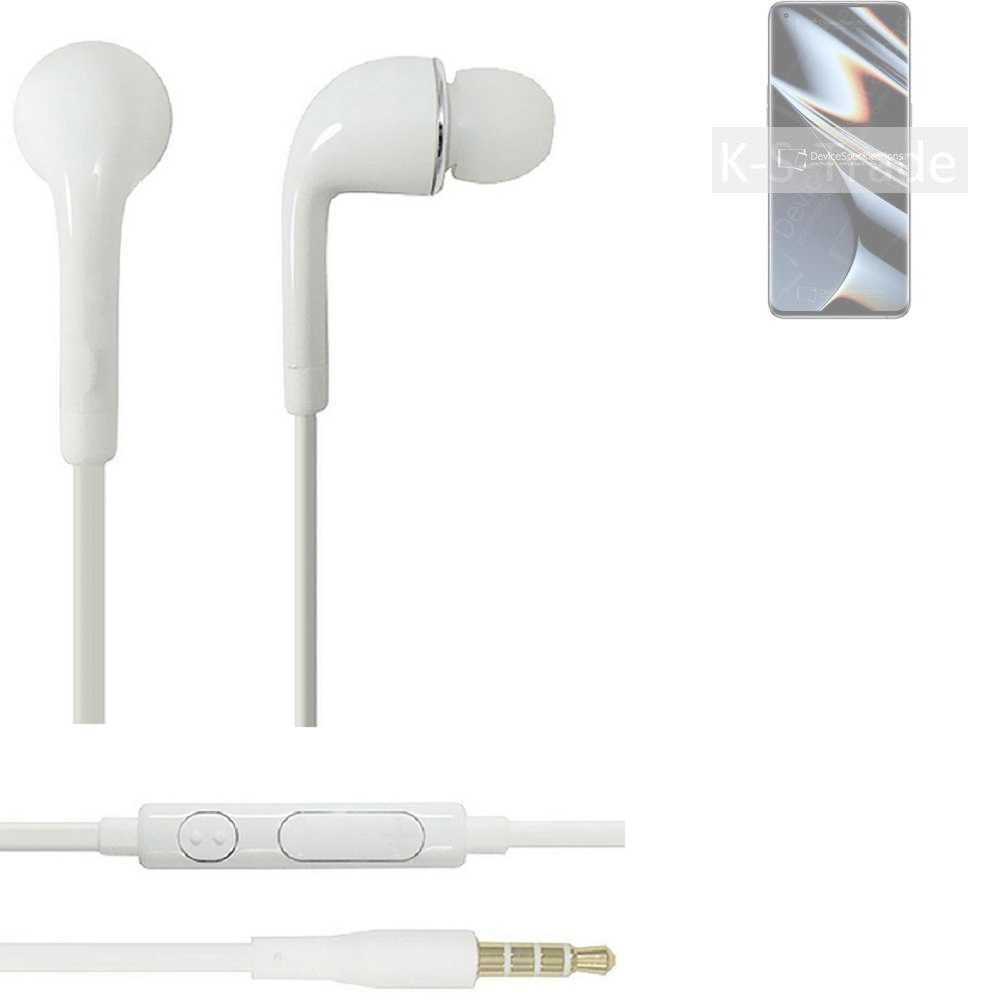 K-S-Trade für Oppo Find X5 Pro Dimensity Edition In-Ear-Kopfhörer (Kopfhörer Headset mit Mikrofon u Lautstärkeregler weiß 3,5mm)