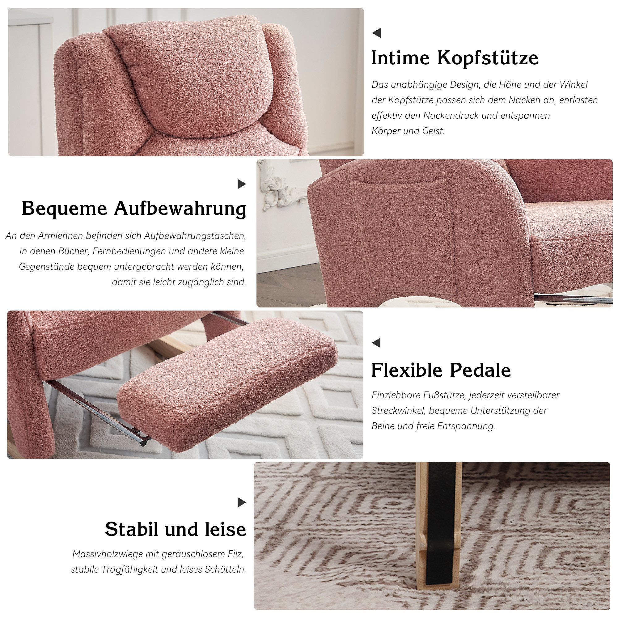 i@home Loungesessel Schaukelstuhl mit Hocker, Relaxsessel günstig online kaufen
