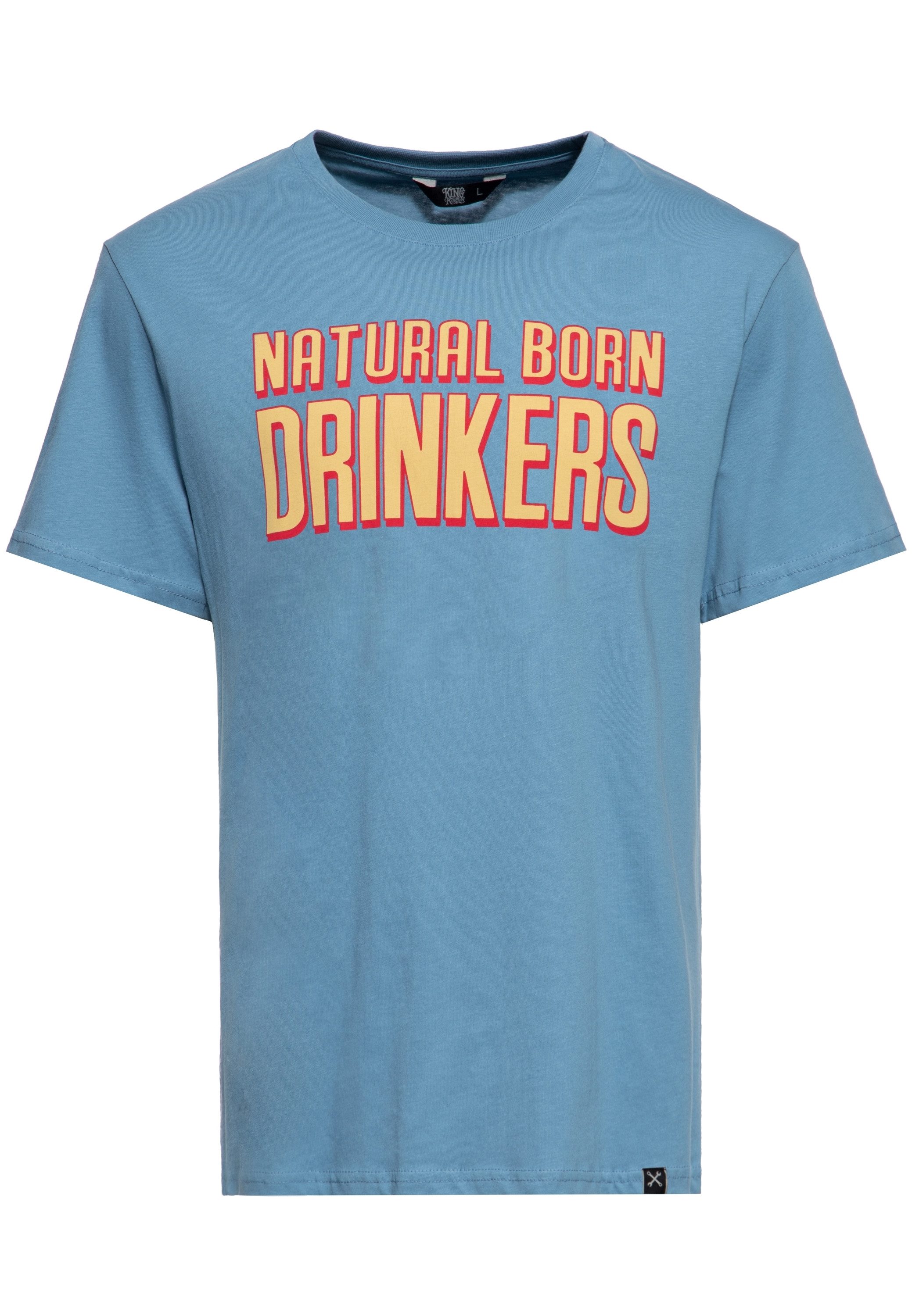 KingKerosin Print-Shirt Natural Born Drinkers (1-tlg) mit Statement Print