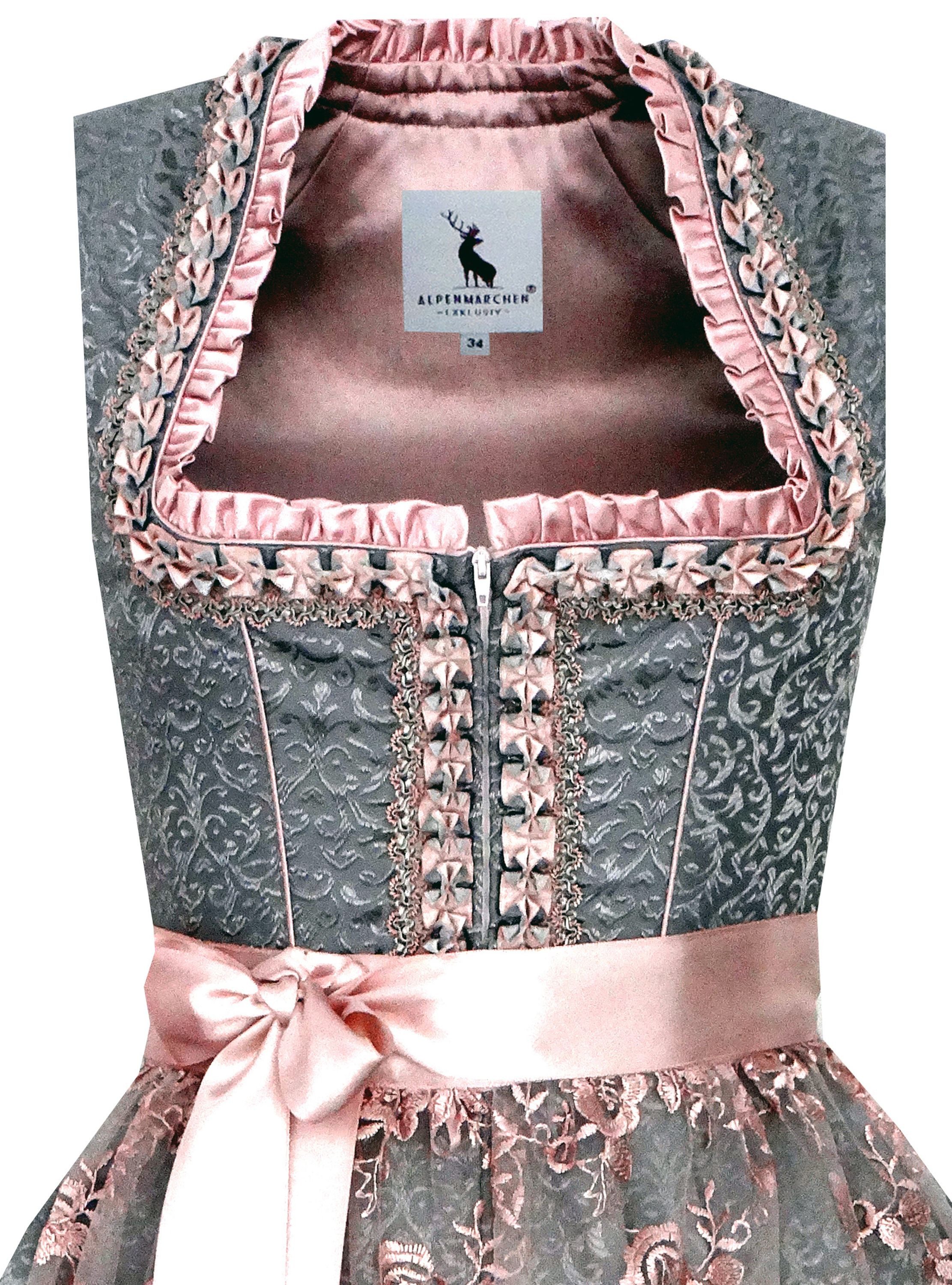Alpenmärchen Dirndl Dirndl Marlies in Grau und Altrosa - ALM779