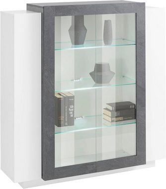 möbelando Vitrine Catania 120 x 115 x 38 cm (B/H/T)