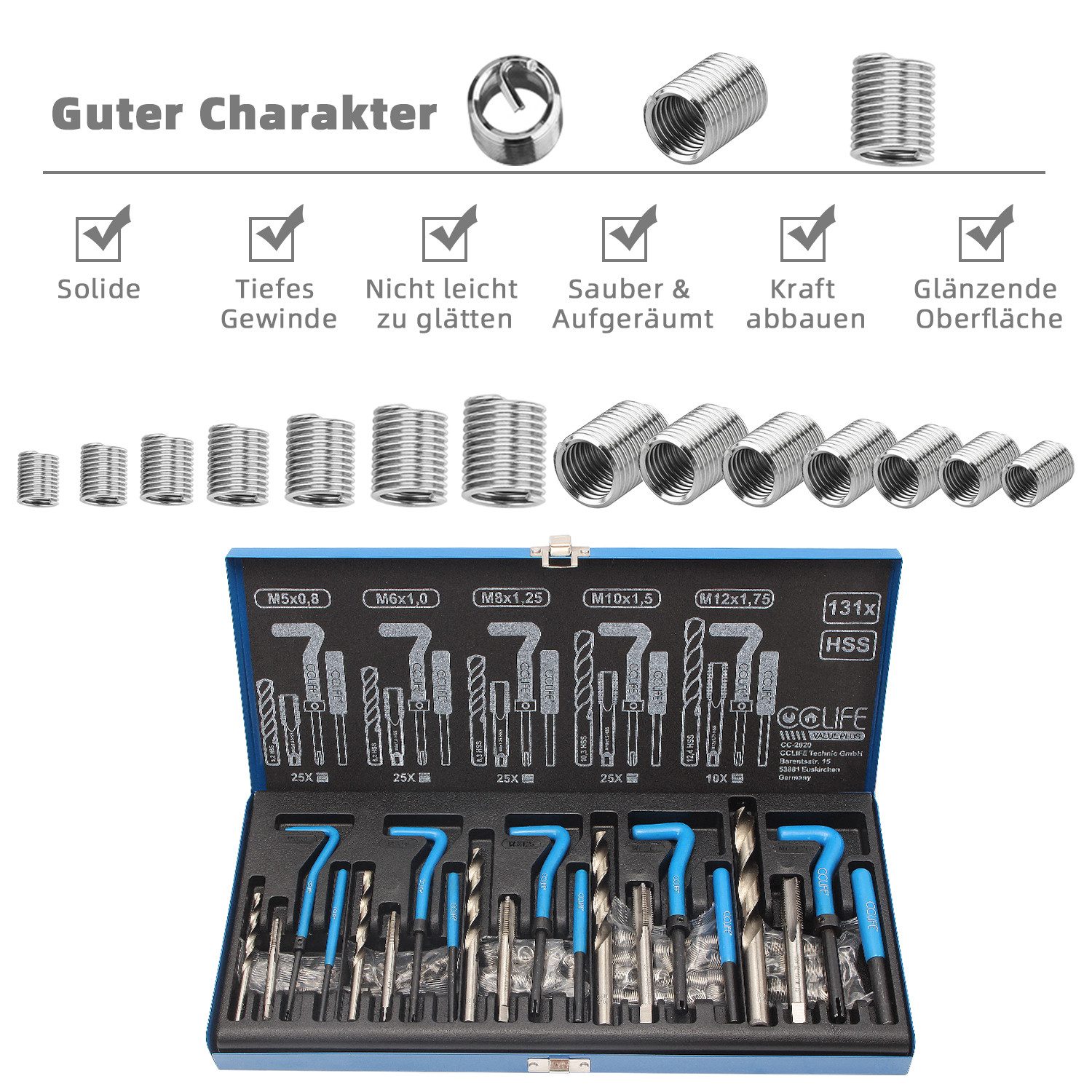 CCLIFE Gewindebohrer 131tlg Gewinde Reparatur Satz günstig online kaufen