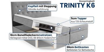 Best for Home Boxspringbett mit Bettkasten Trinity K-6 Bonellfederkern inkl. Topper, mit Lieferung, Aufbau & Entsorgung