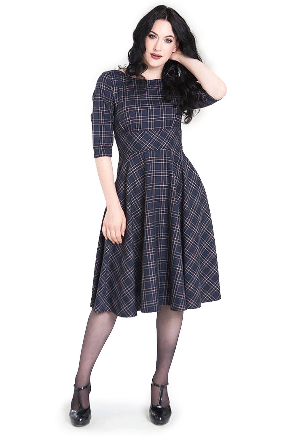 Hell Bunny A-Linien-Kleid Peebles 50s Dress Vintage Retro Tartan Muster Kariert