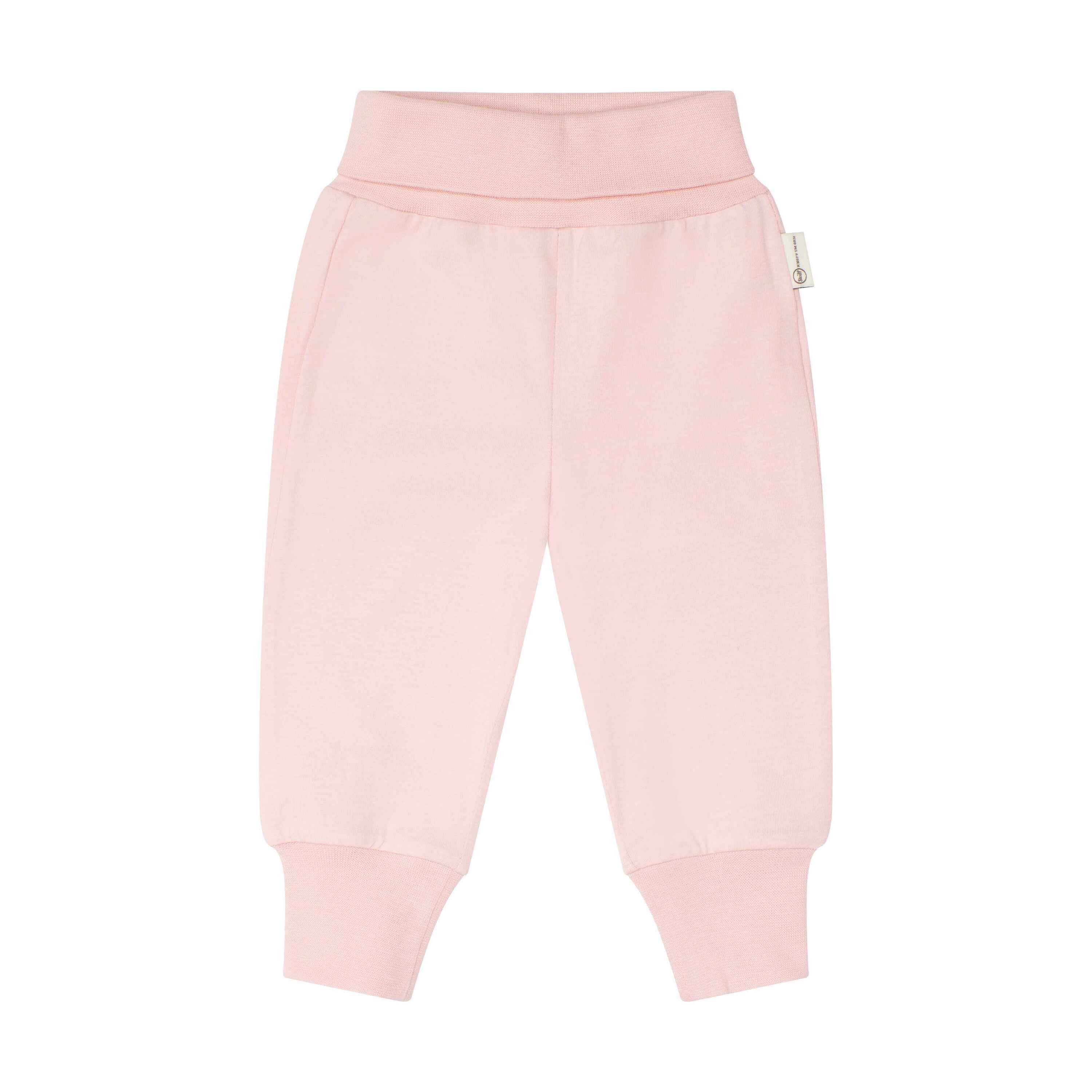 Steiff Jogginghose Beinbündchen GOTS mit silver Baby Wellness Jogginghose pink