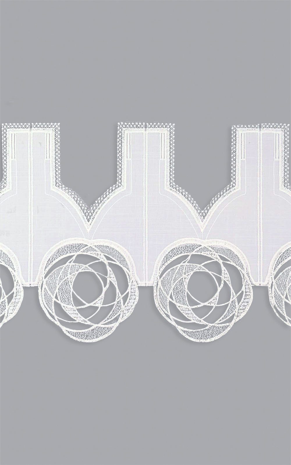 Plauener Spitze® Scheibengardine Circles (1 St), transparent, HxB 31x48cm