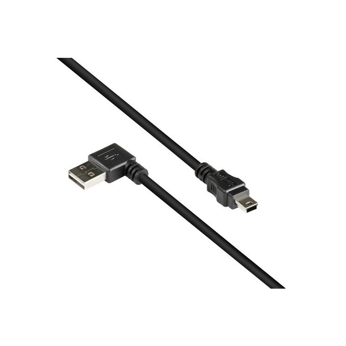 GOOD CONNECTIONS Anschlusskabel USB 2.0 EASY Stecker A an Mini B Stecker gewinkelt schwarz 1m USB-Kabel (1 cm)