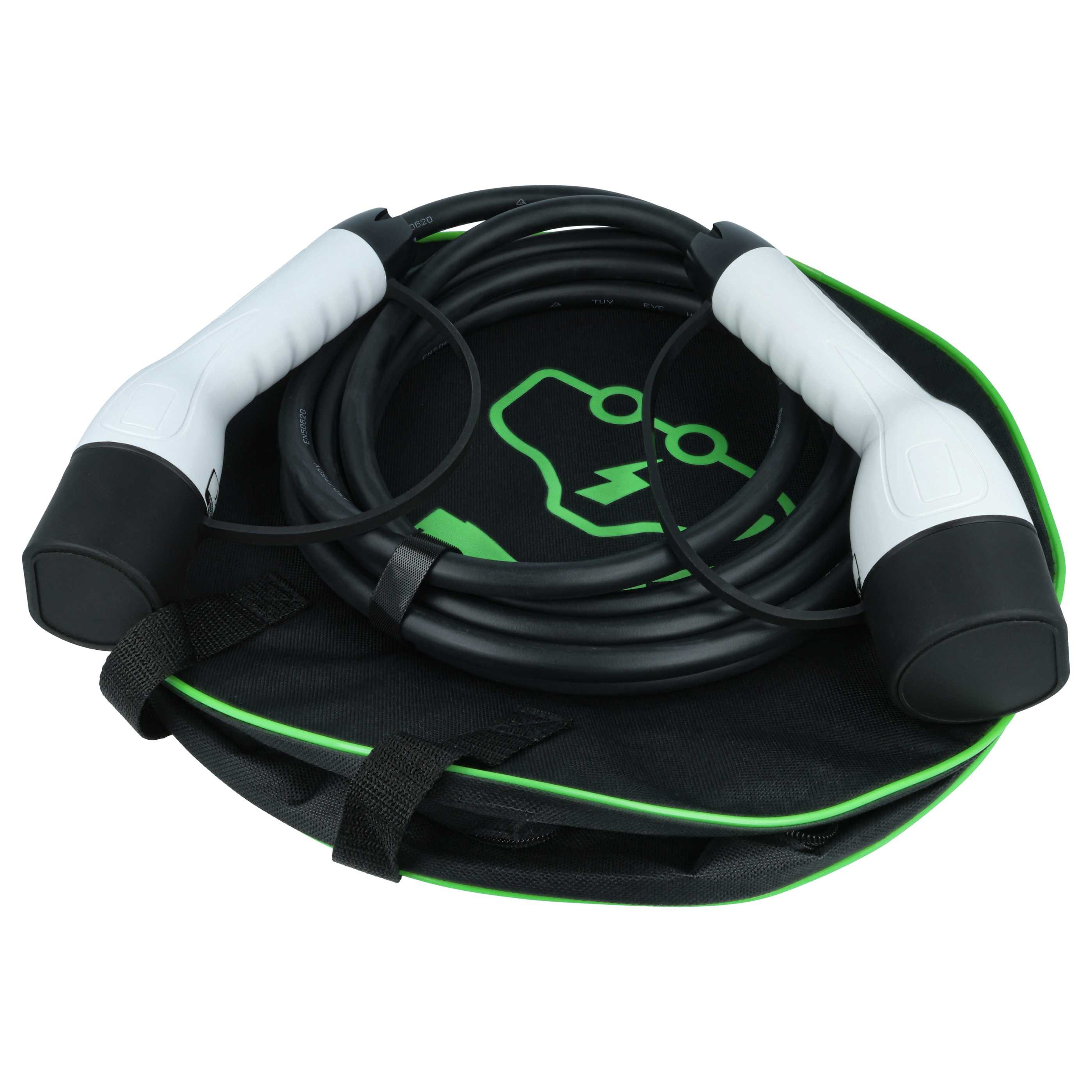 vhbw Typ 2 Ladekabel 7 kW 1-phasig für Elektroauto / Plug-in-Hybrid Autoladekabel, (500.0 cm), Gummischutzkappe