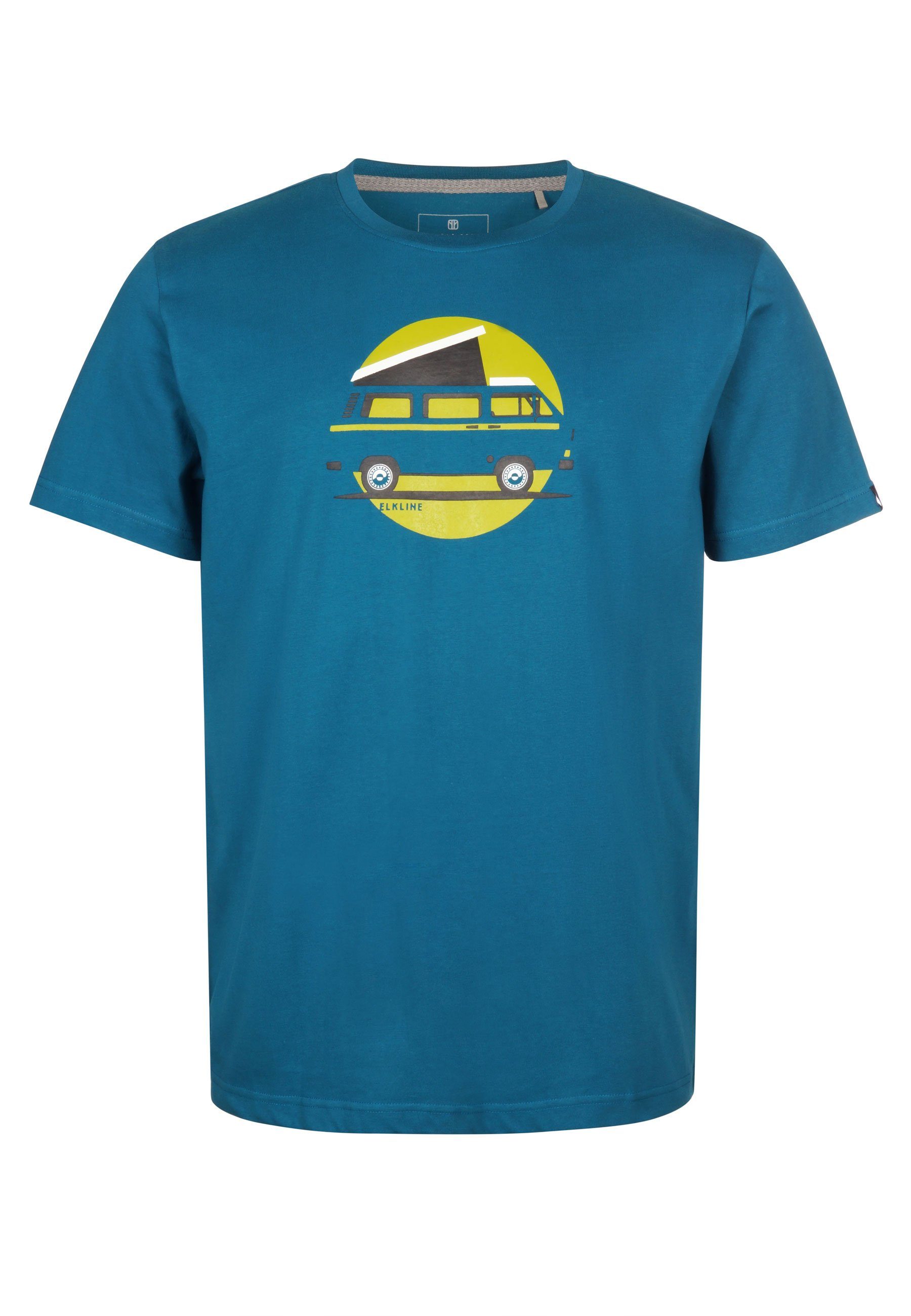 Bulli Brust Elkline Stabil blue VW Print Alles Stimmt T-Shirt coral Kurzarm