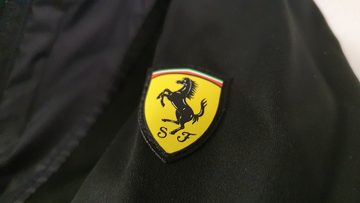 Ferrari Softshelljacke official Damen Hooded Jacke Sportjacke BLK 42674 mit Kapuze im Kragen Kapuze in Stehkragen