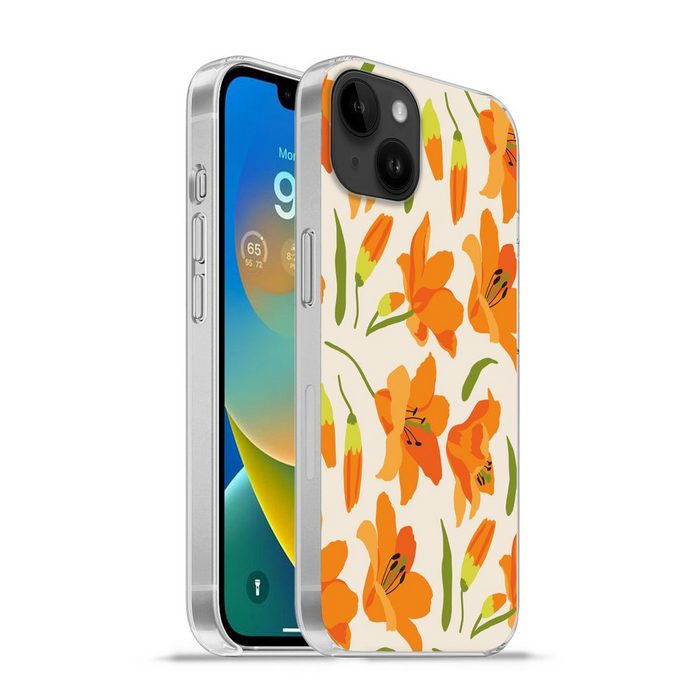 MuchoWow Handyhülle Blumen - Lilie - Muster Handyhülle Telefonhülle Apple iPhone 14 Plus