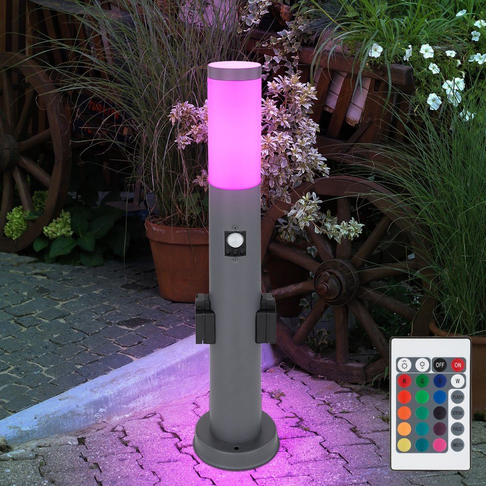 Globo LED Außen-Stehlampe, Leuchtmittel inklusive, Warmweiß, Farbwechsel, Gartenleuchte dimmbar mit Fernbedienung Wegleuchte Außen mit