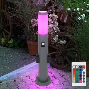 etc-shop LED Außen-Stehlampe, Leuchtmittel inklusive, Warmweiß, Farbwechsel, Gartenleuchte dimmbar mit Fernbedienung Wegleuchte Außen mit