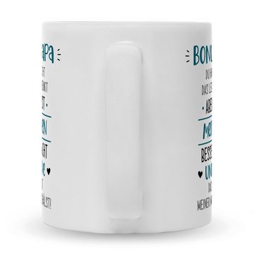 GRAVURZEILE Tasse mit Spruch - Bonus Eltern, Keramik, Farbe: Papa Weiß