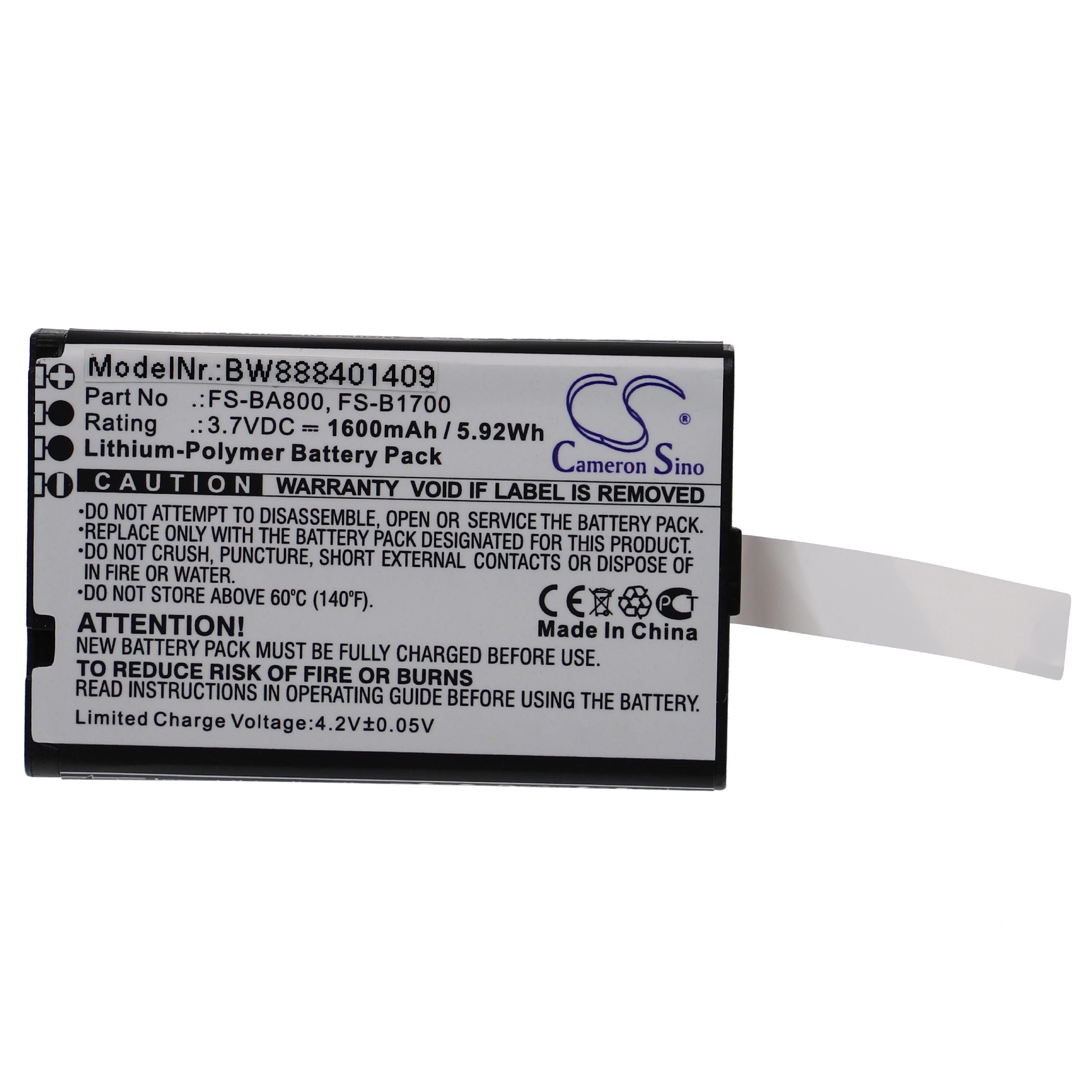 vhbw Akku passend für Flysky FS-iT4S, FS-i10, FS-iT4, FS-GT3B, FS-GT3C, Akku Akku 1600 mAh (3,7 V, 1 St), Leistungsfähiger Austausch-Akku für Ihre RC Modelle, Wiederaufladbar