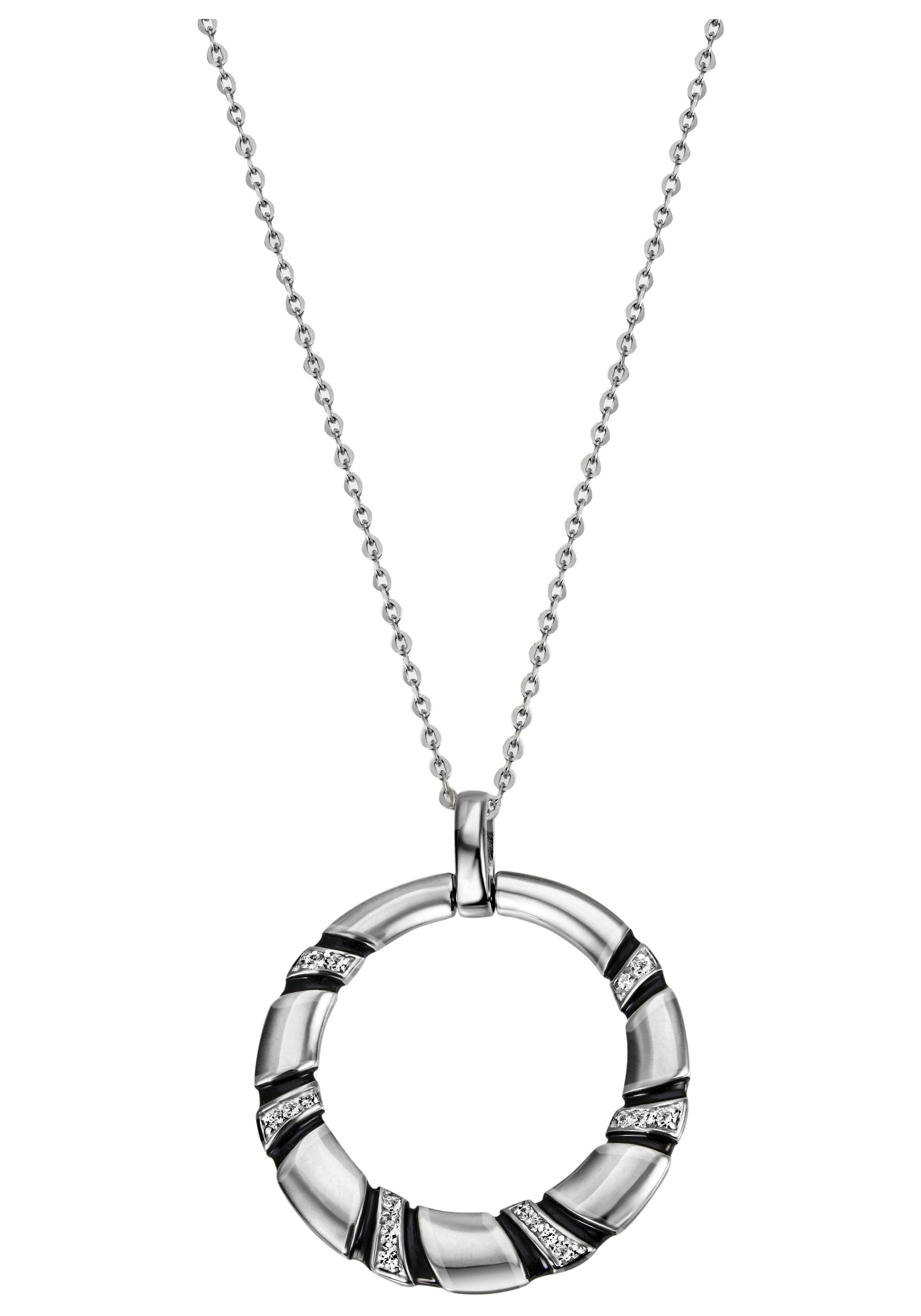 JOBO Collier, rund 925 Silber mit 18 Zir... JOBO Collier, rund 925 Silber mit 18 Zir...