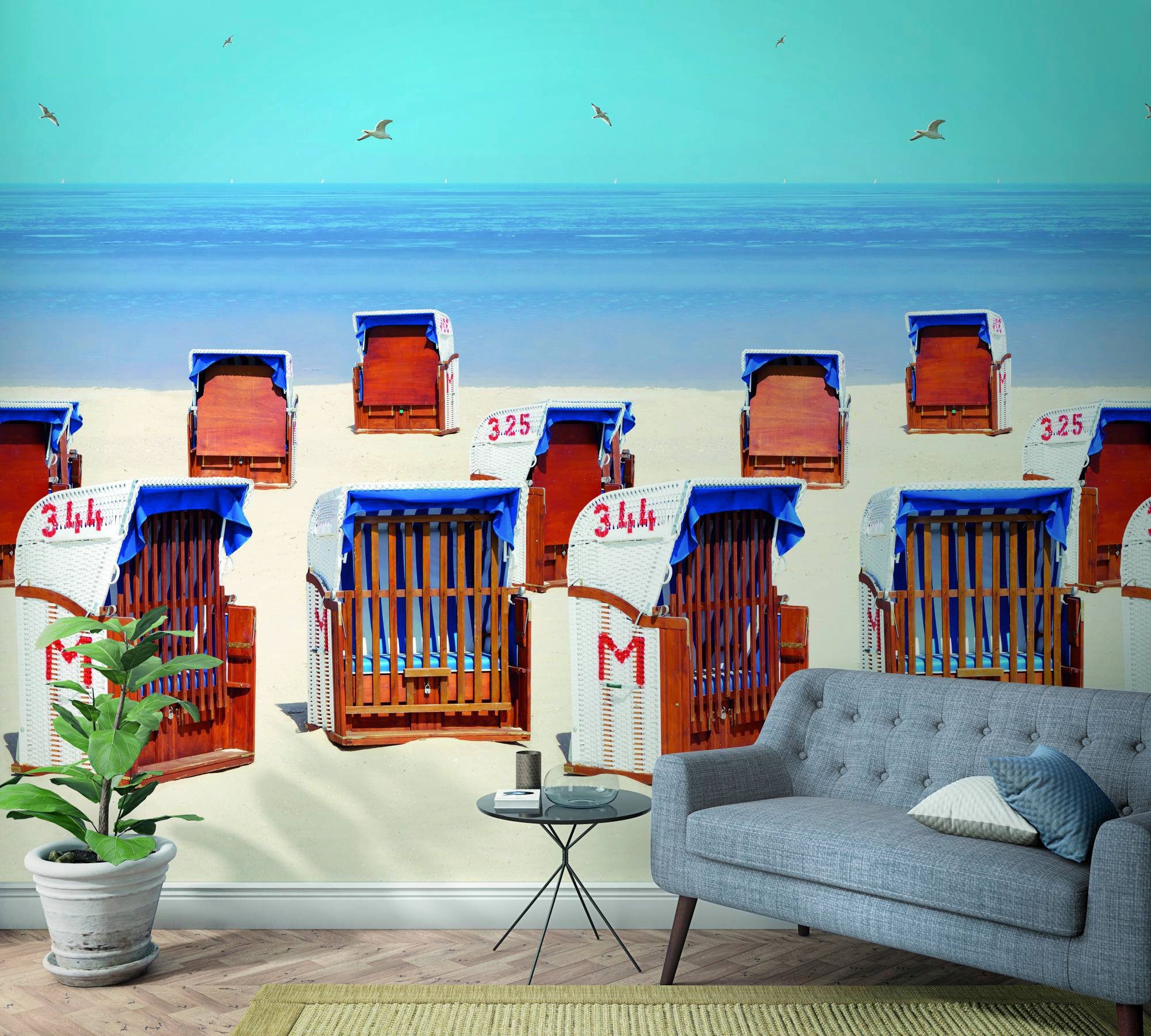 Marburg Fototapete, realistisch, Strand, moderne Tapete für Wohnzimmer Schlafzimmer Küche