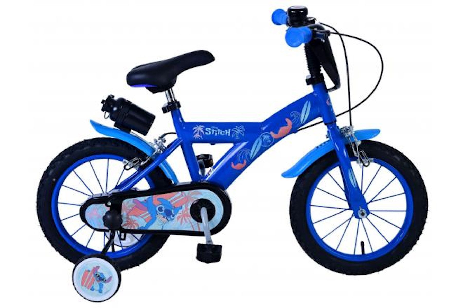 Volare Kinderfahrrad Stitch 14 Zoll, Blau, (1-tlg), Handbremsen, geschlossener Kettenkasten, mit Stützrädern