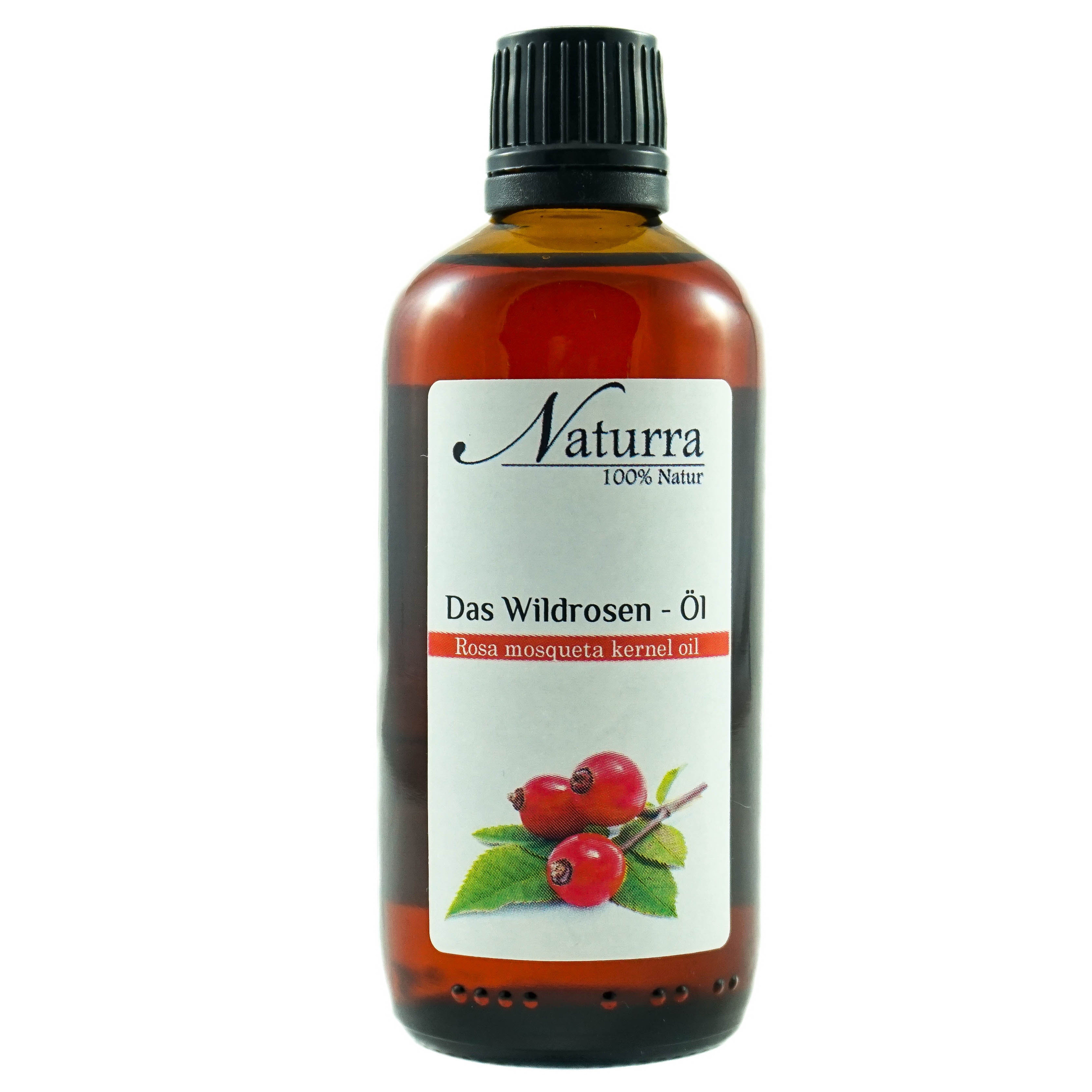 Naturra Körperöl Wildrosenöl Bio Hagebuttenkernöl kaltgepresst unraffiniert nativ Glas, Bio-Vorzeige-Projekt, Upcycling Beauty, Omega-3-6, Hoch antioxidativ