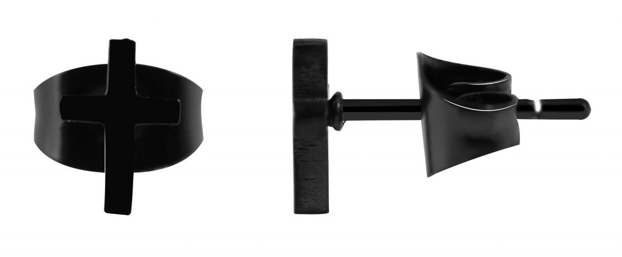 Paar Ohrhänger Unisex Ohrstecker aus Edelstahl mit Kreuz