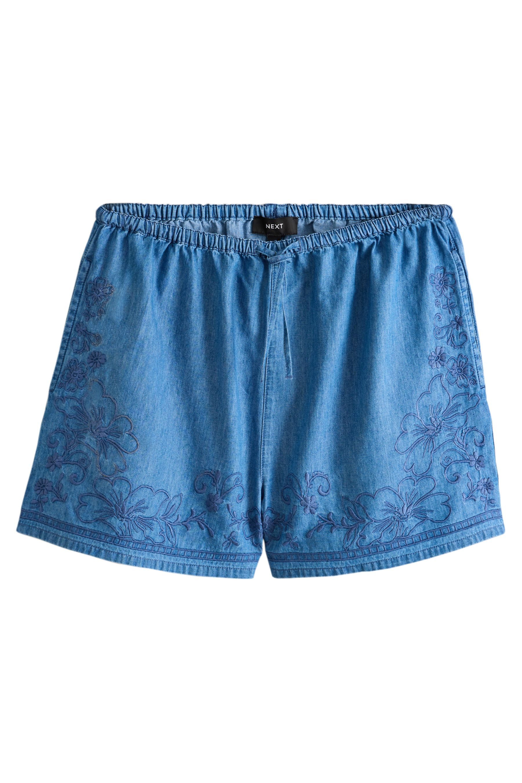 Next Shorts Schlupf-Denimshorts mit Stickerei (1-tlg)