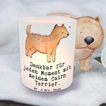 Mr. & Mrs. Panda Windlicht Cairn Terrier Moment - Transparent - Geschenk, Kerzenglas, Teelichtgl (1 St), Hochwertiges Material