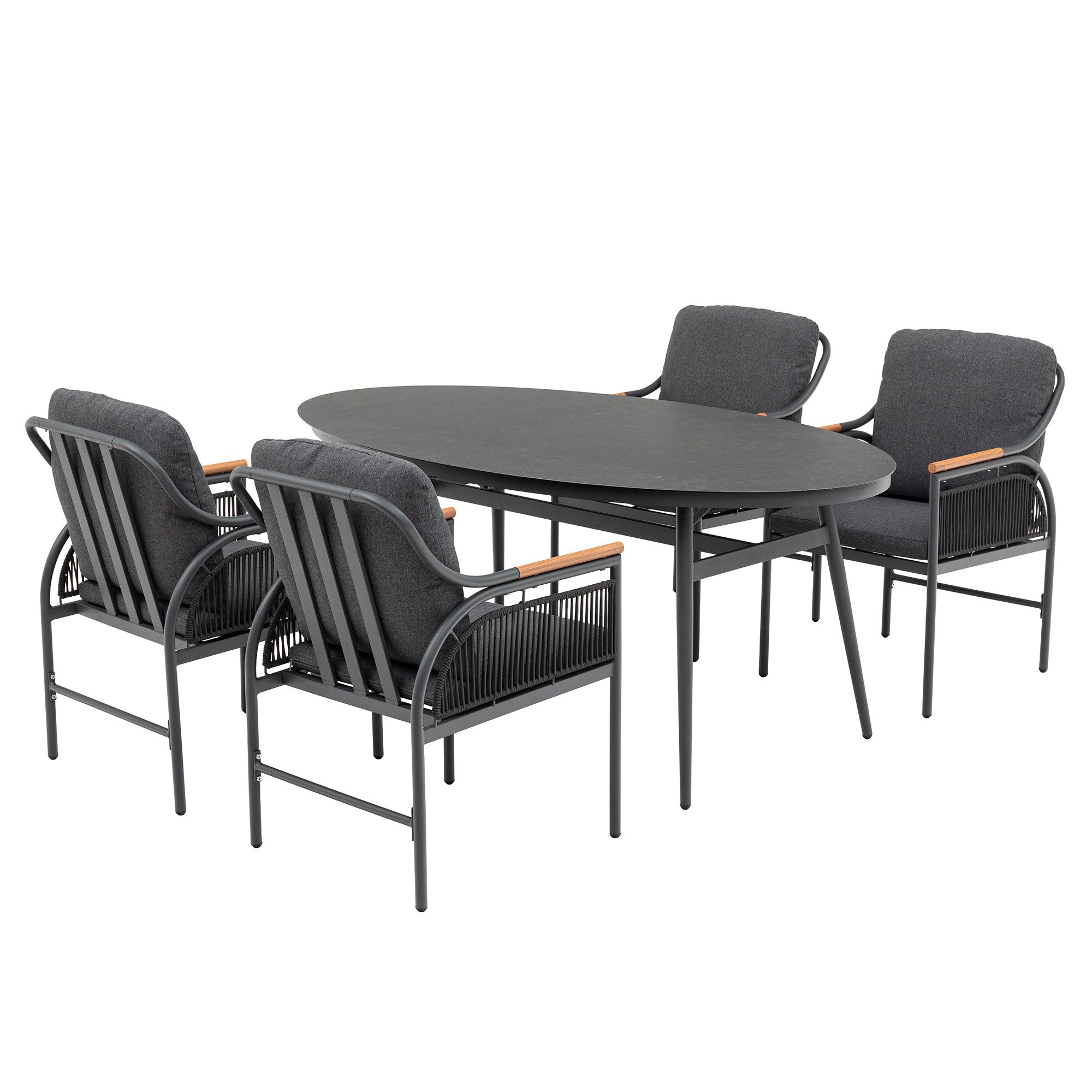 MANDALIKA Garden Garten-Essgruppe Dining Set VALENCIA – Italienischer Chic für deinen Outdoor-Bereich