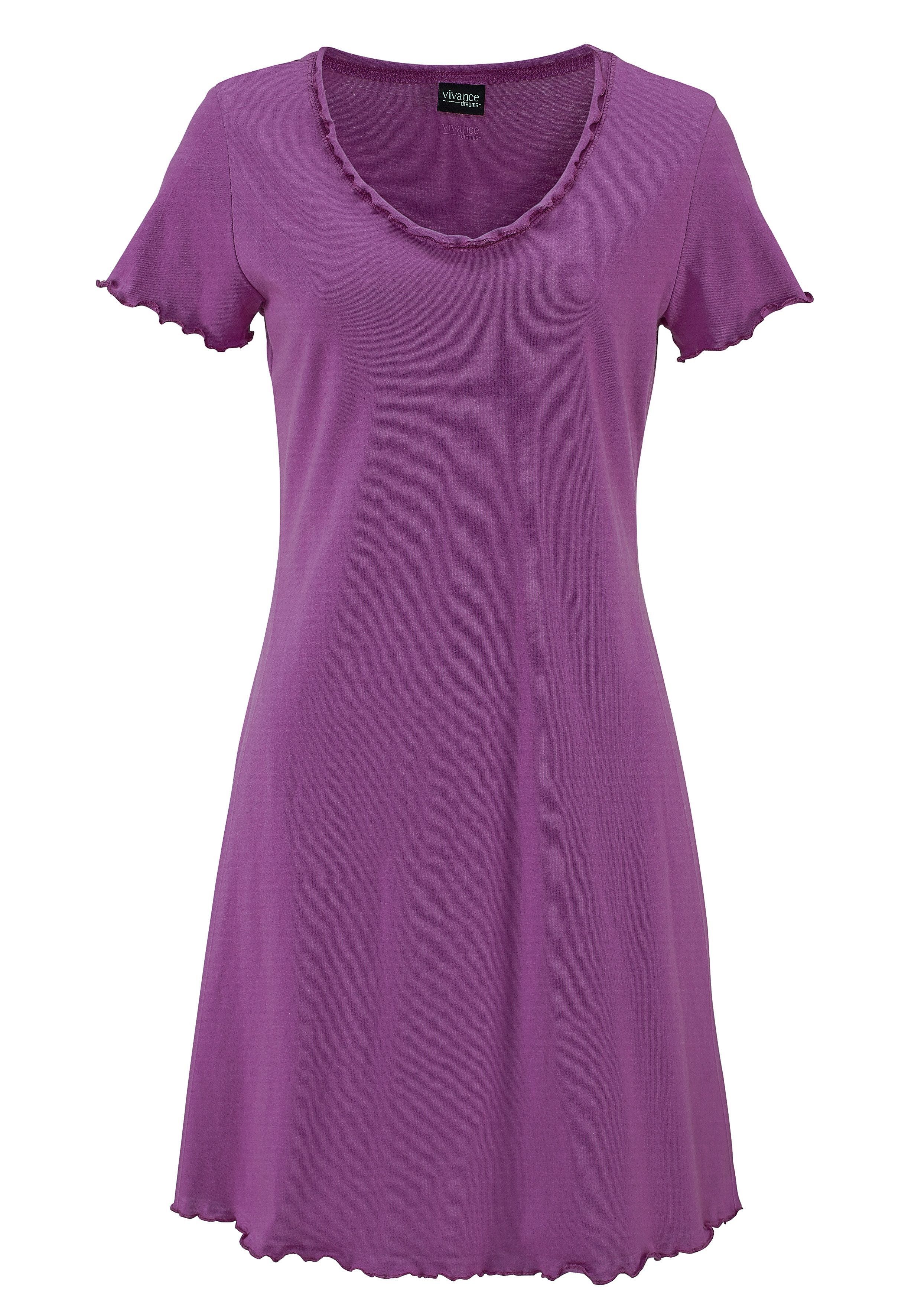 Vivance Dreams Nachthemd (Packung, 2 Stück) mit Kräuselrändern