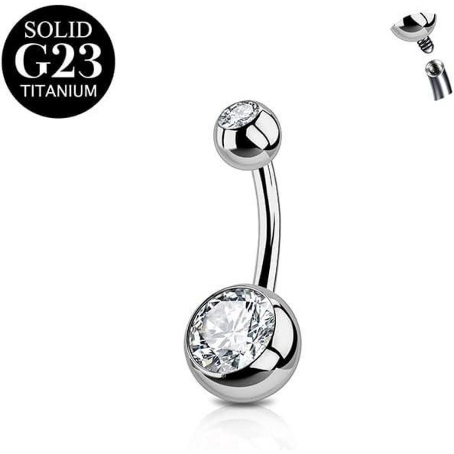 Bauchnabelpiercing Bauchnabelpiercing Titan Silber 14G 8mm 10mm Barbell A-8mm-Silber