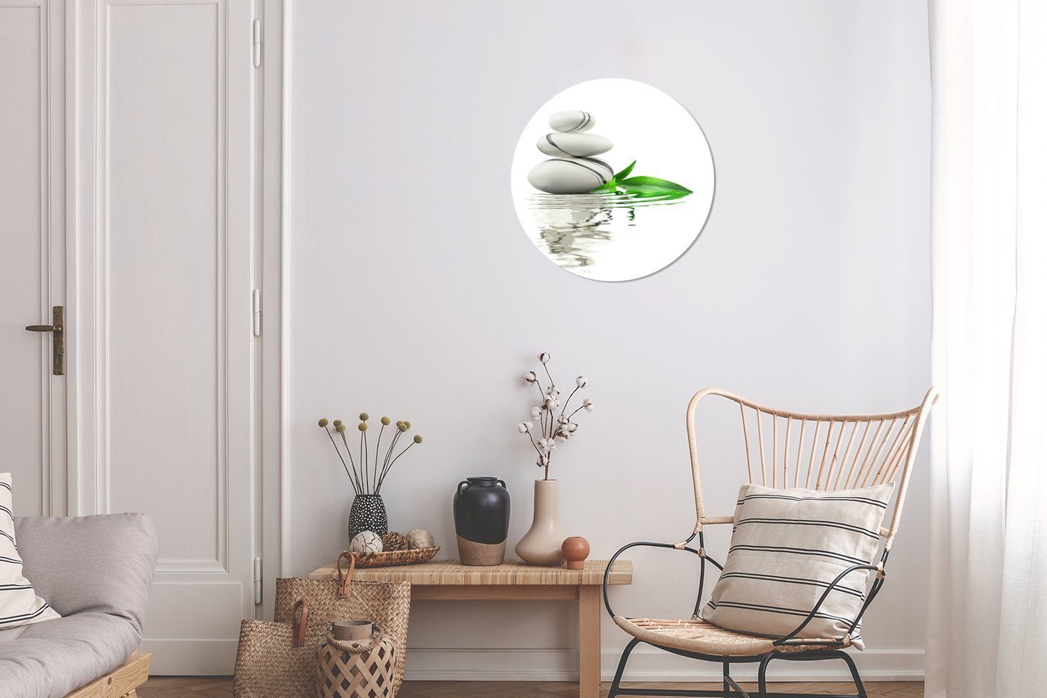 MuchoWow Wandsticker Zen-Steine im Wasser (1 St), Wandtattoo Selbstklebend, Wohnzimmer Deko Aufkleber, 30x30 cm – Bild 5 von 5