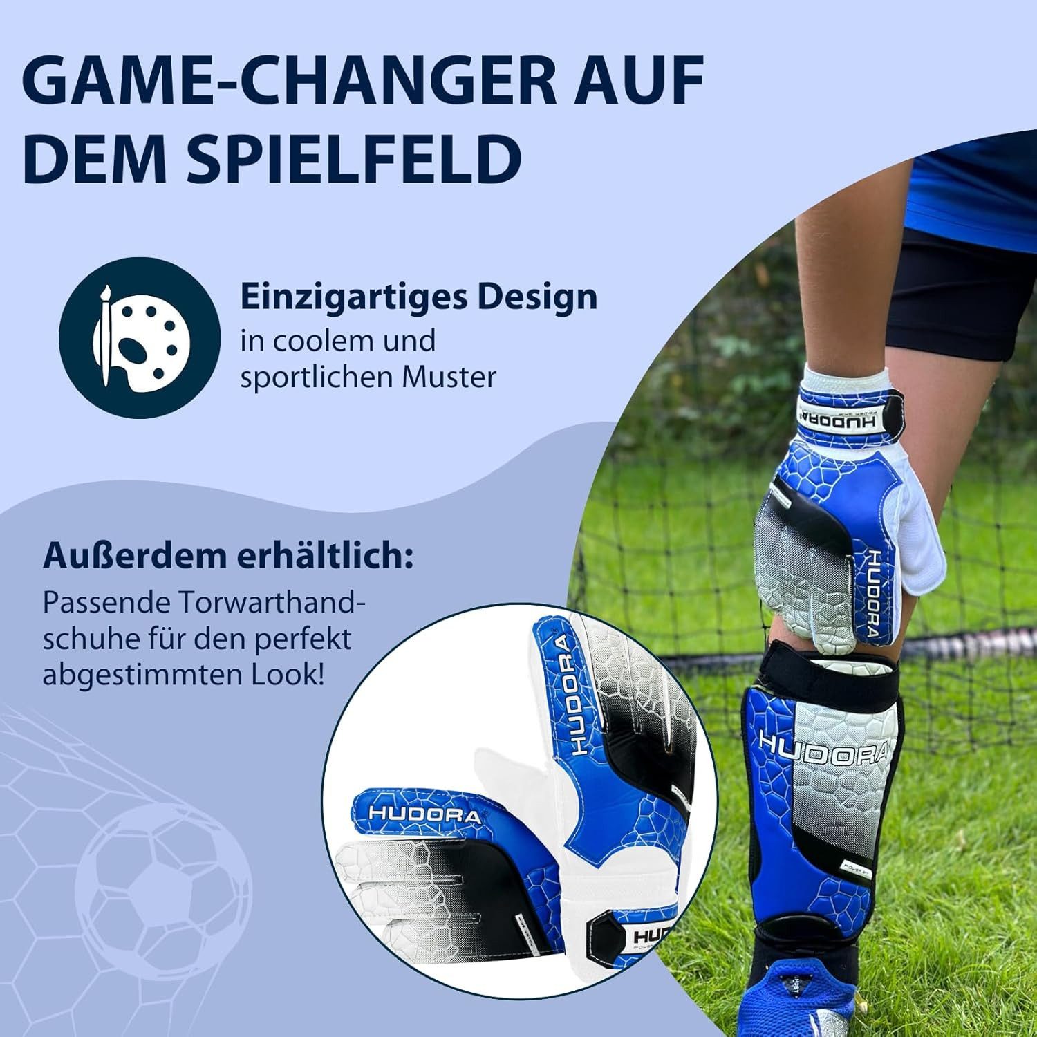 Hudora Spiel HUDORA Schienbeinschützer Knöchelschutz blau/schwarz Gr. M