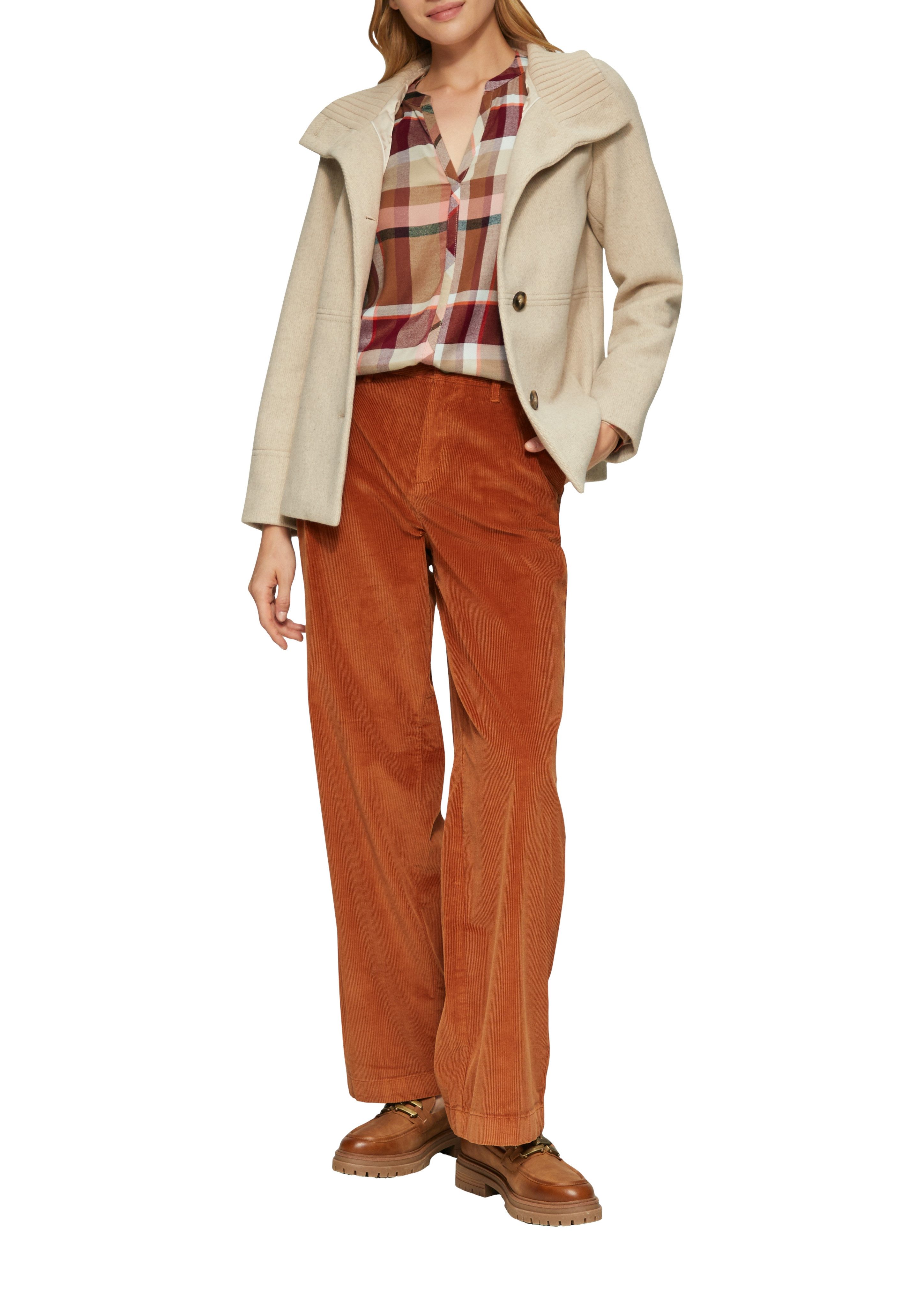 s.Oliver Langarmbluse mit Karo Muster günstig online kaufen