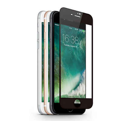KMP Creative Lifesytle Product Hartglas Displayschutz für iPhone 8 Plus Frame Black für Apple IPhone 8 Plus, Displayschutzglas, Singlepack, 1 Stück, Doppelte Härtung des Rahmens für mehr Stabilität und Schutz, dünn