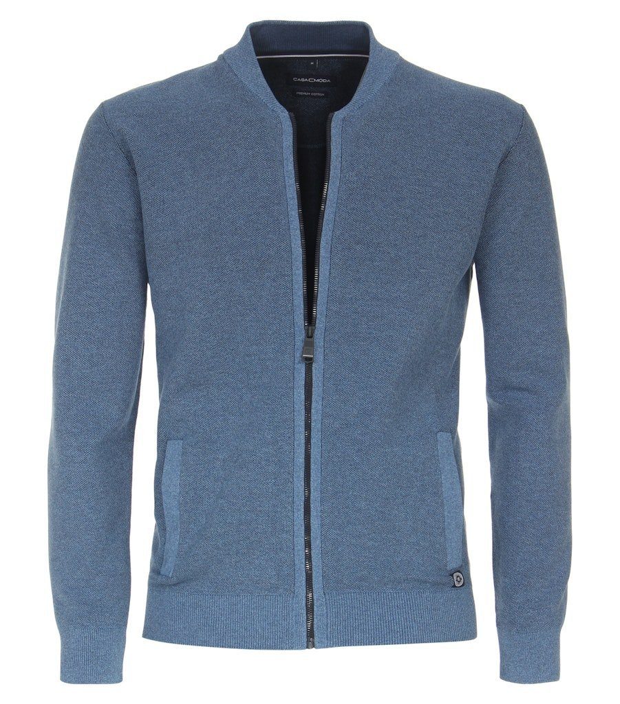 CASAMODA Strickjacke 413706000 Hoher Baumwollanteil Tragekomfort Stehkragen Hellblau127 Angenehmer