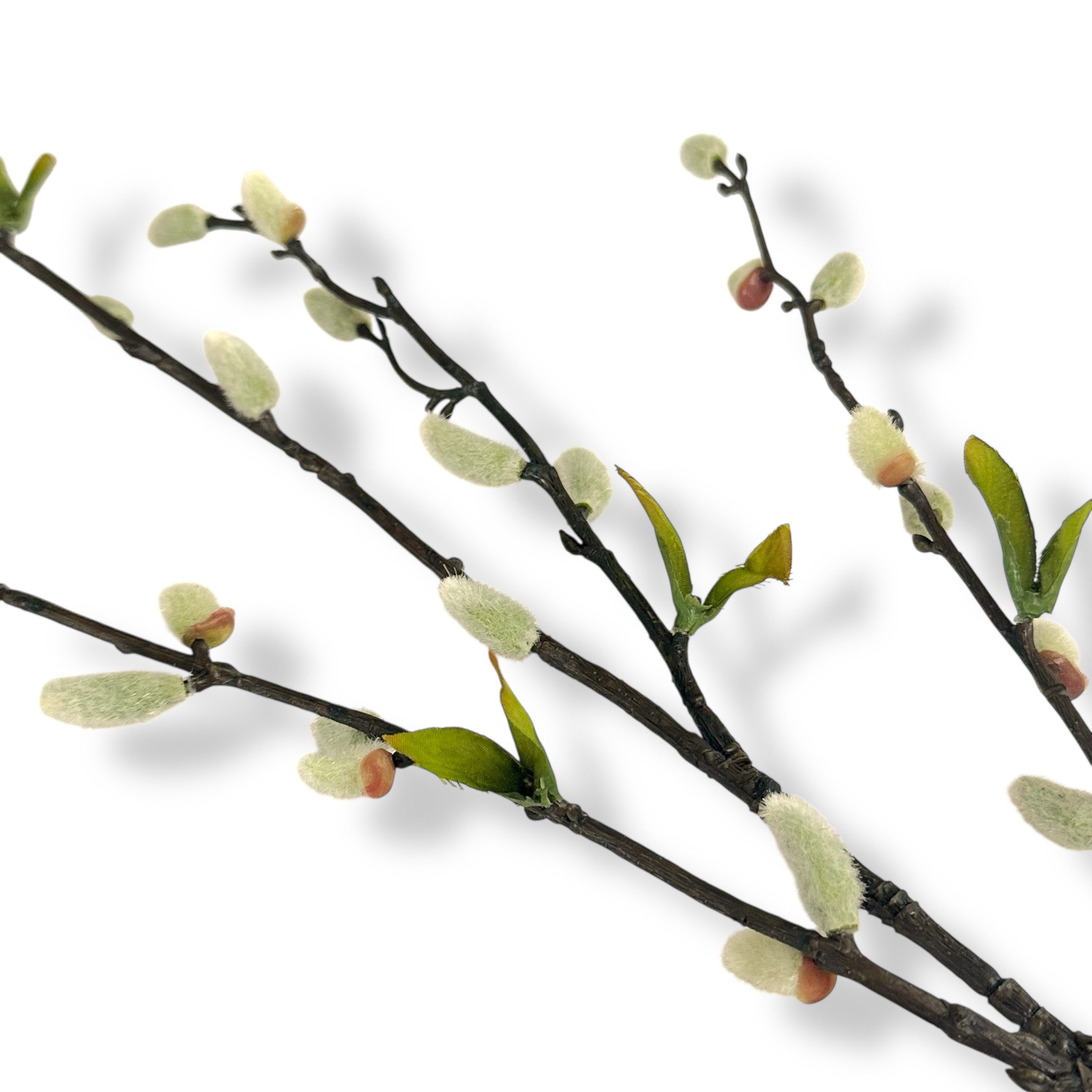 Kunstzweig Künstlicher Weidenkätzchen-Zweig 84cm. Frühlingsdeko Palmkätzche günstig online kaufen