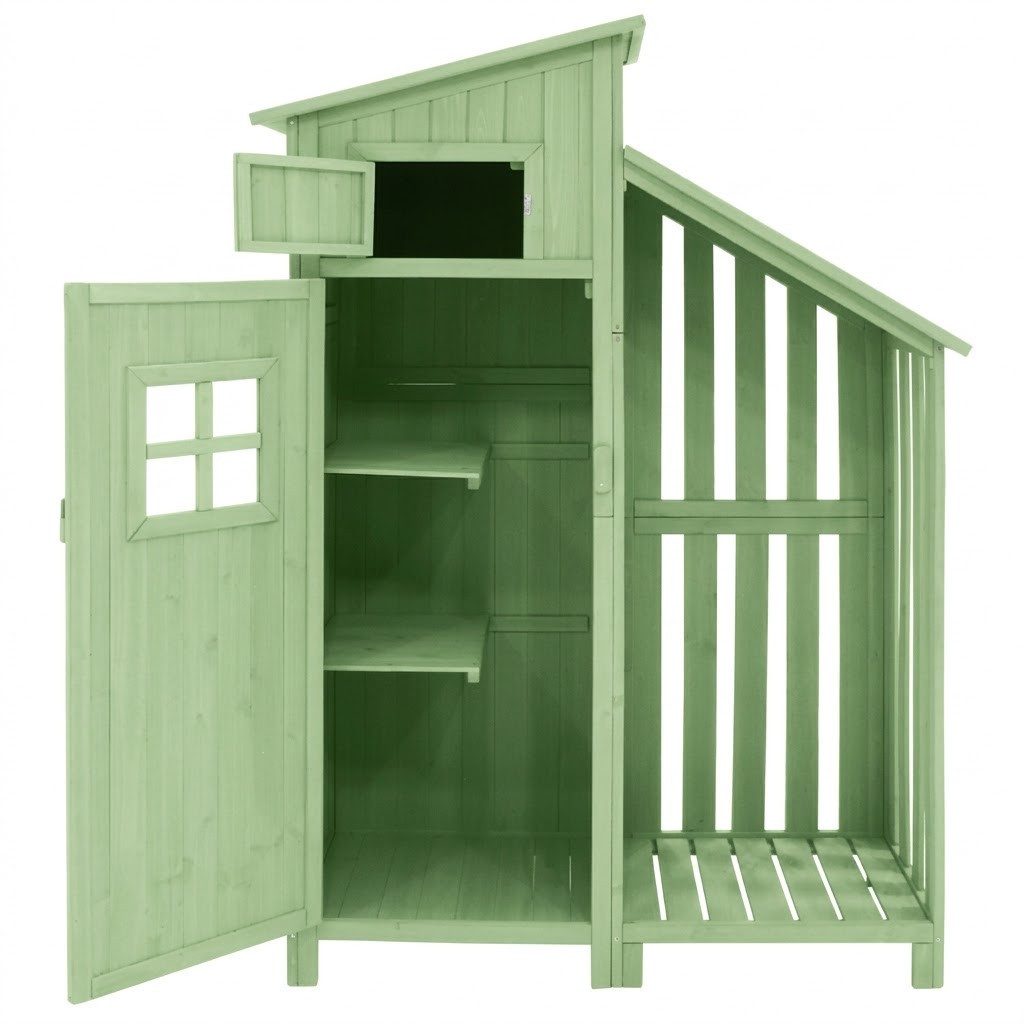 L&K Gartenhaus Gerätehaus Gartenschrank 124x46x174cm Holz für kleine Gärten, (Einzelstück, Einzelstück), wasserdicht wasserdicht wasserdicht