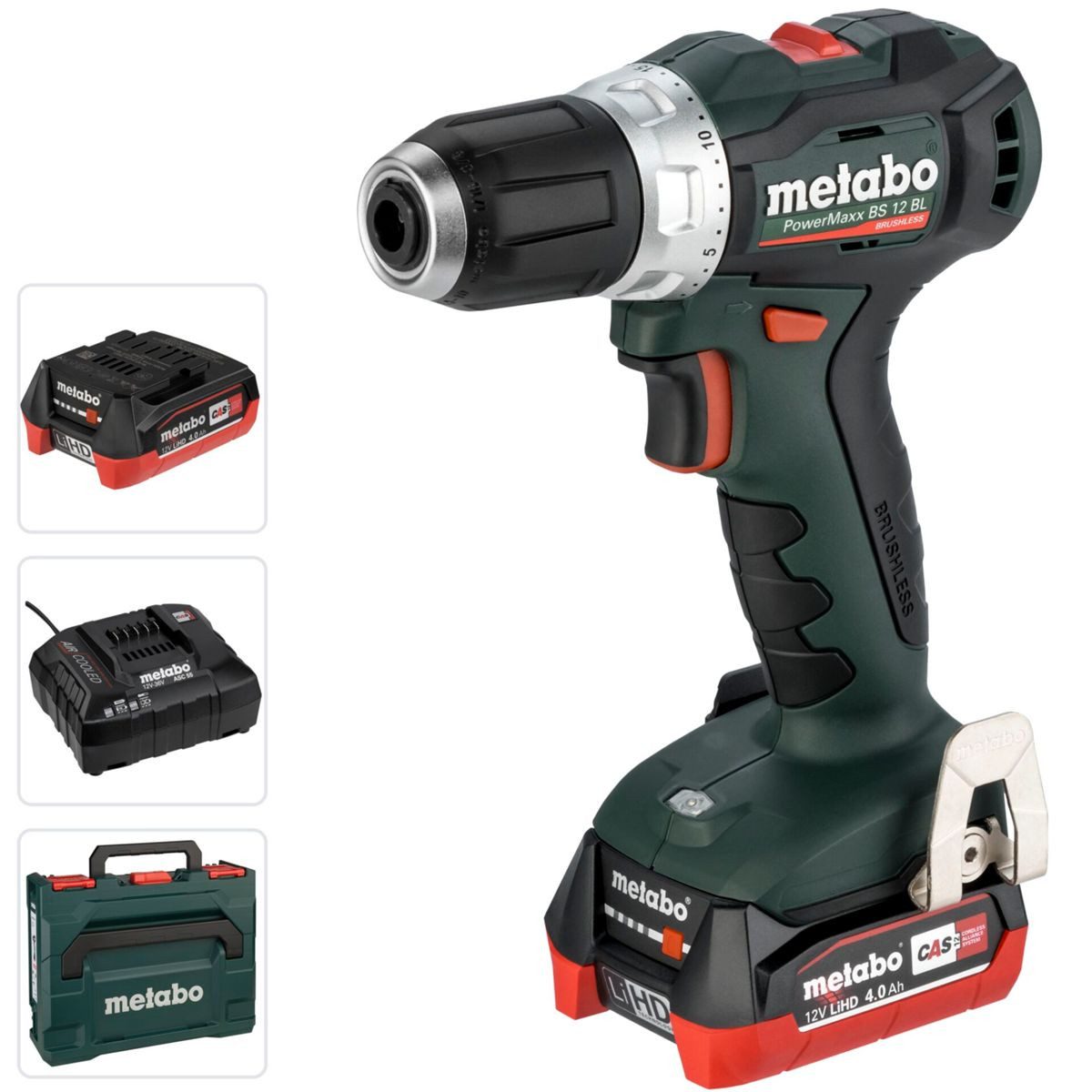 metabo Bohrschrauber PowerMaxx BS 12 BL 2x 4,0Ah