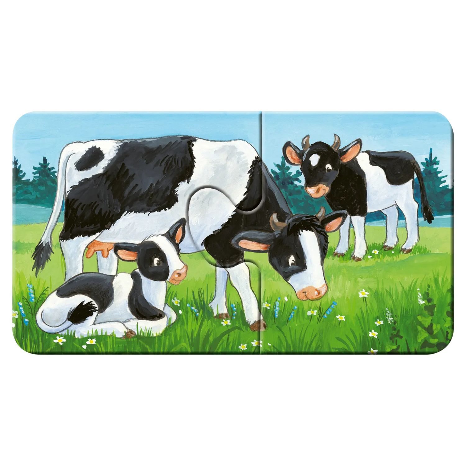 Ravensburger Puzzle Kinderpuzzle 9x2 Teile - Tierfamilien auf dem Bauernhof, 19 Puzzleteile
