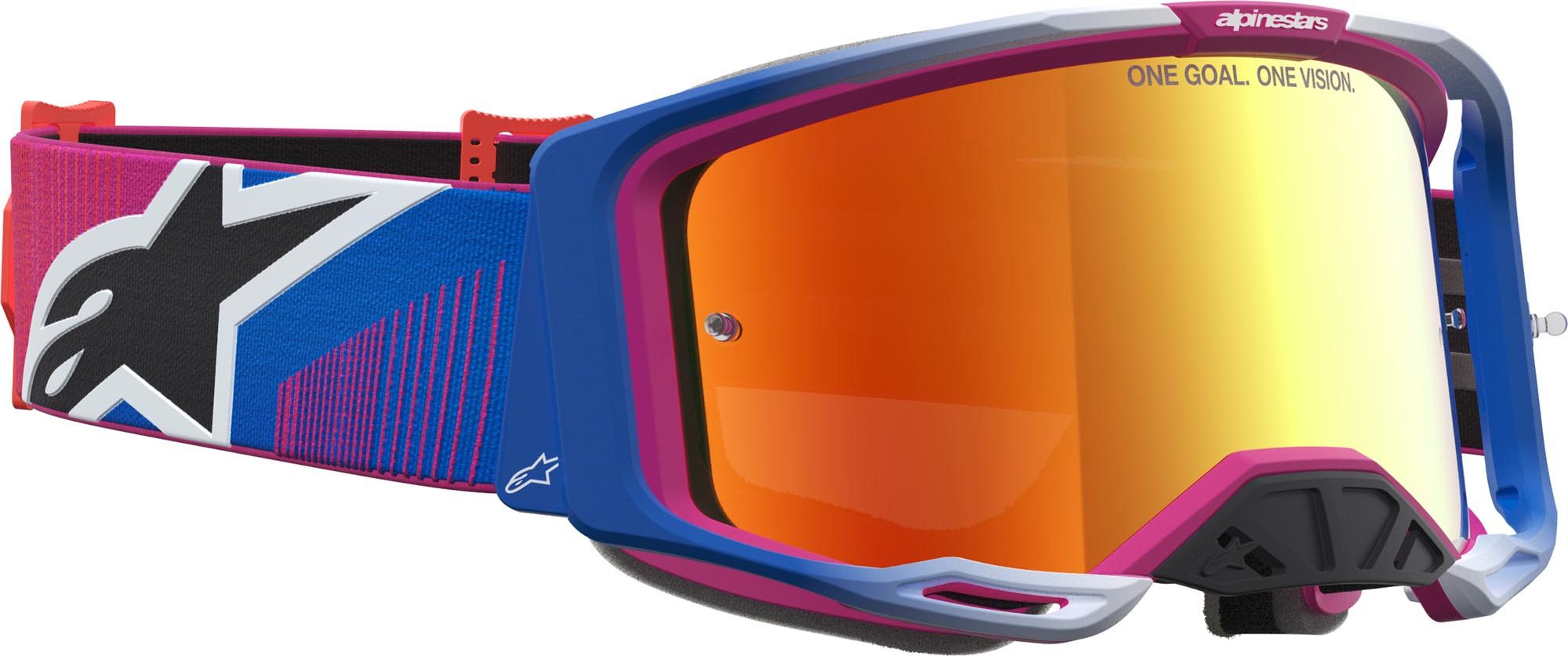 Alpinestars Motorradbrille Vision 8 Maven Mirror Motocross Brille, Antifog,Mit Band,Verspiegelt