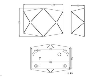 meineWunschleuchte LED Wandleuchte, LED fest integriert, Warmweiß, 2er Set innen klein Strahler Muster ausgefallen Updown Leuchte H 13cm