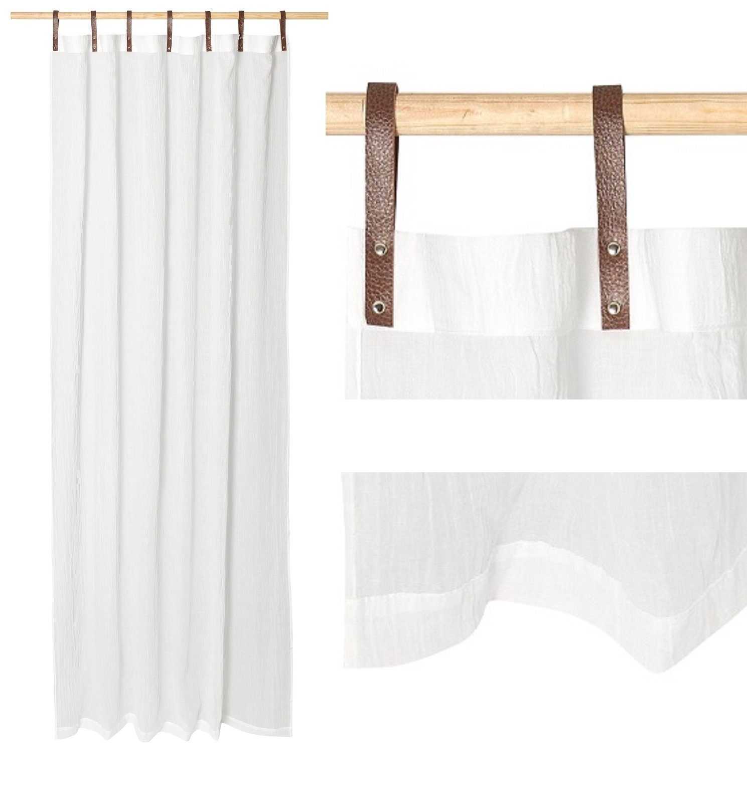 Magma Heimtex Vorhang Schlaufenschals Lederschlaufen - 2er Set - 135 x 245 günstig online kaufen