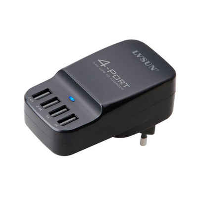 LVSUN LS-4U black 34W 4-Ports USB Travel Charger USB-Ladegerät