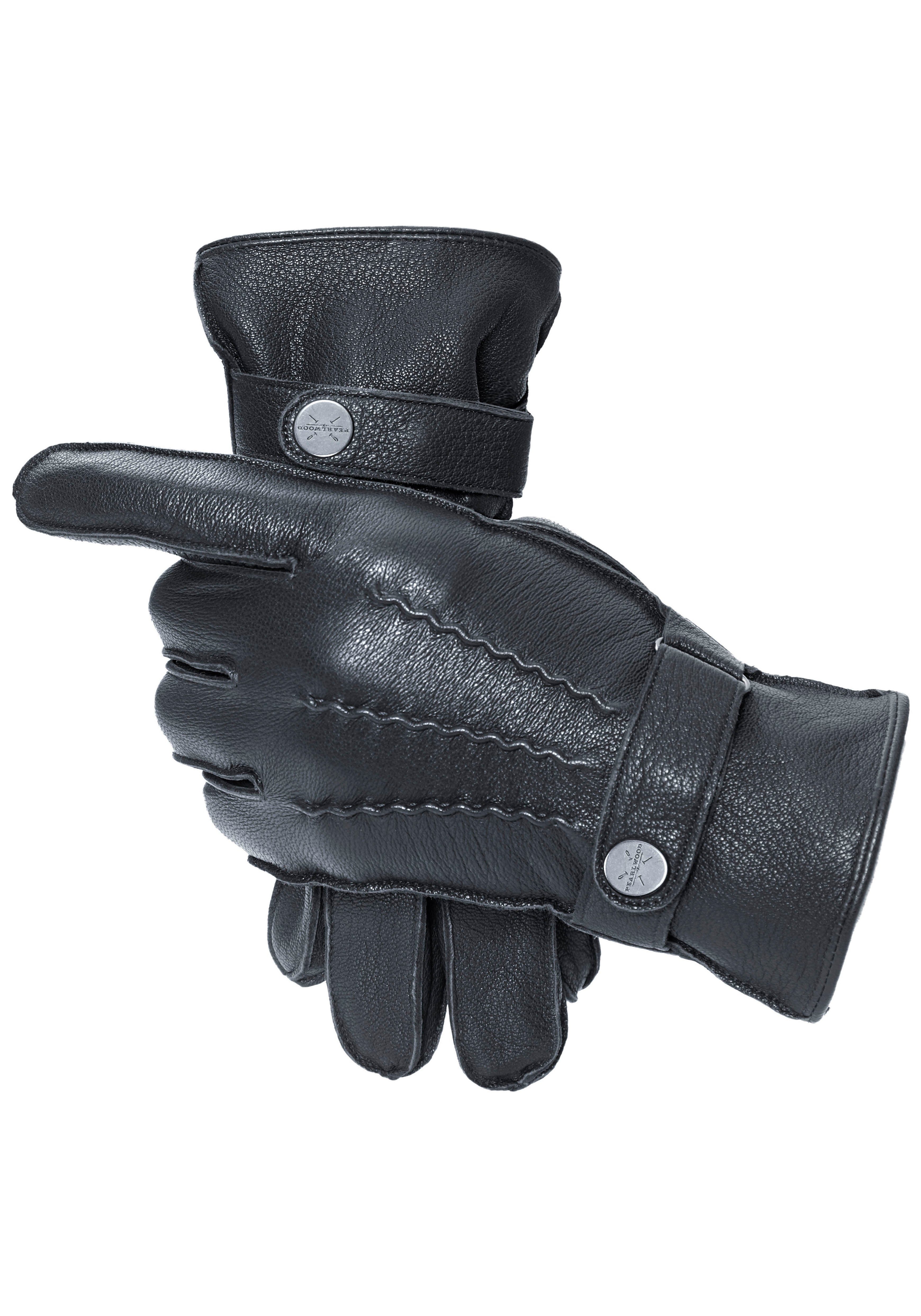 PEARLWOOD Lederhandschuhe Planar black Verstellbarer Lederriegel