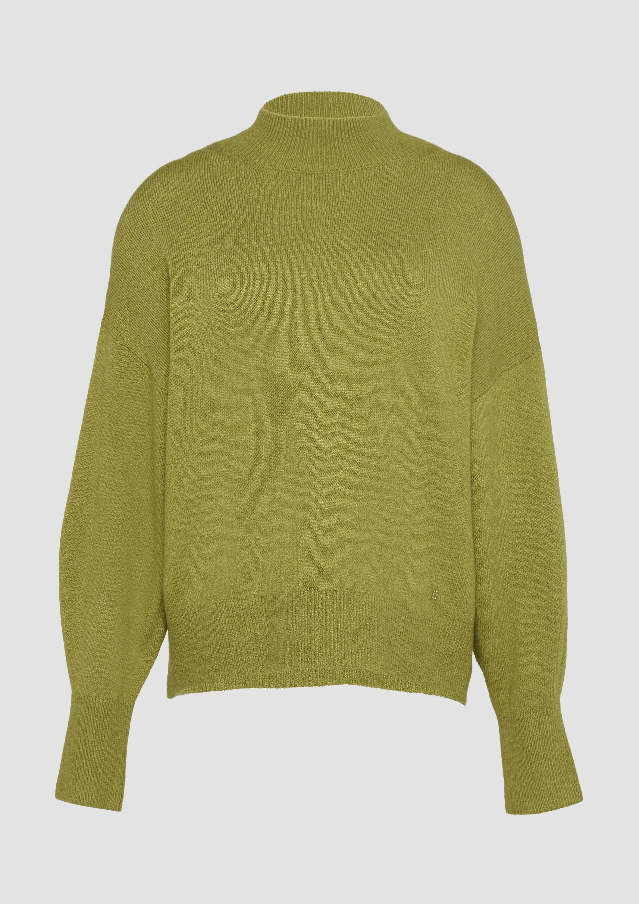 s.Oliver Longpullover Strickpullover Strickpullover im Relaxed Fit mit Stehkragen