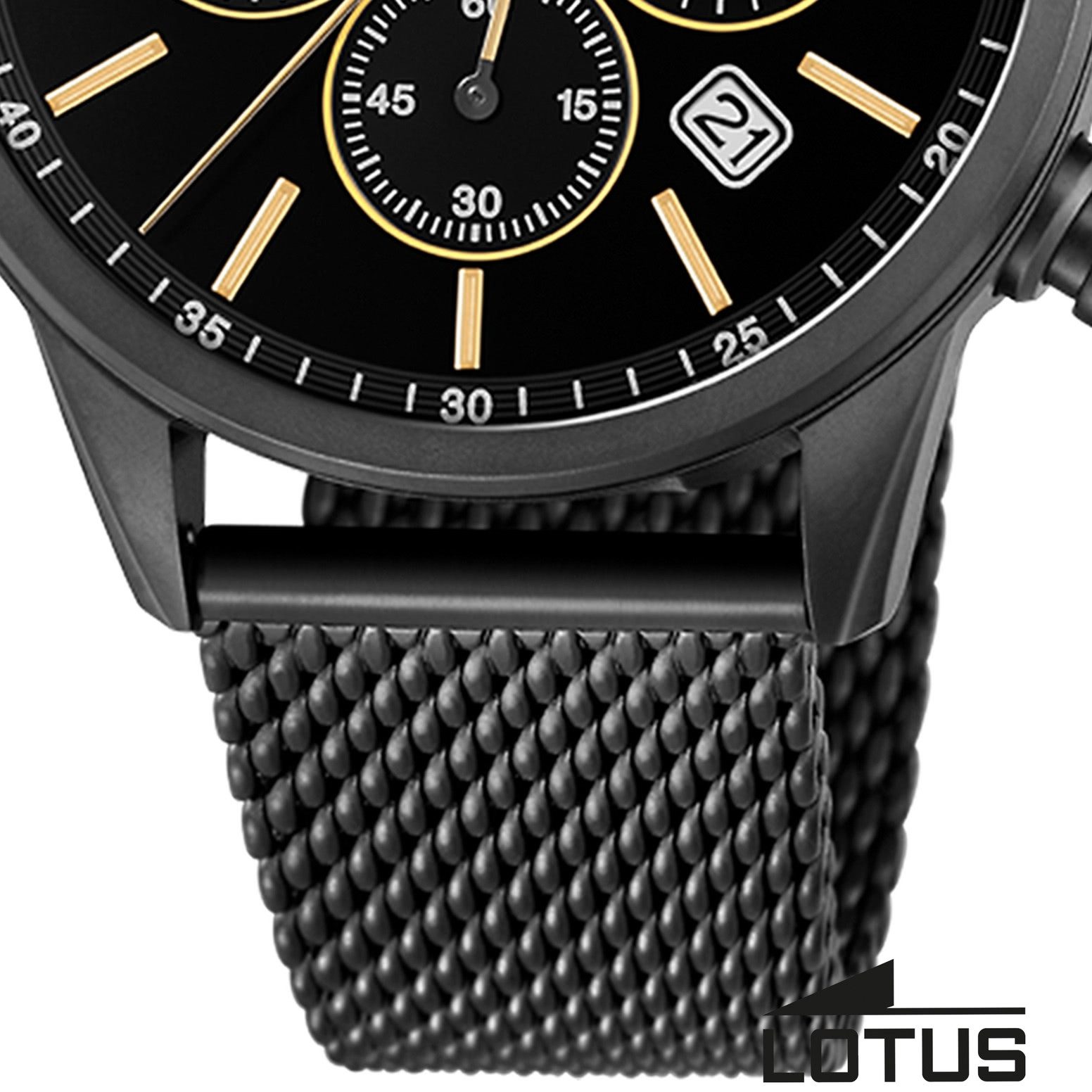 Lotus Quarzuhr Lotus Herrenuhr Khrono Armbanduhr, (Analoguhr), Herren Armbanduhr rund, groß (ca. 42mm), Edelstahl, Luxus
