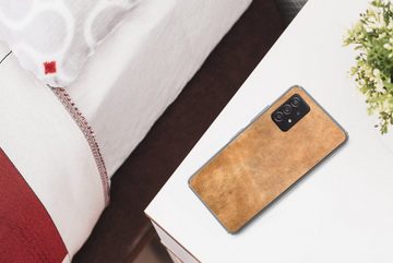 MuchoWow Handyhülle Leder - Strukturiert - Lederoptik - Braun, Phone Case, Handyhülle Samsung Galaxy A53, Silikon, Schutzhülle