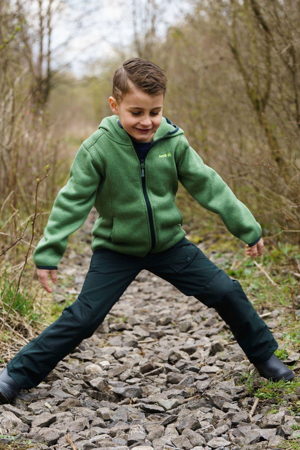 Kinder Strickfleecejacke für - Kamik RIVER hellkhaki