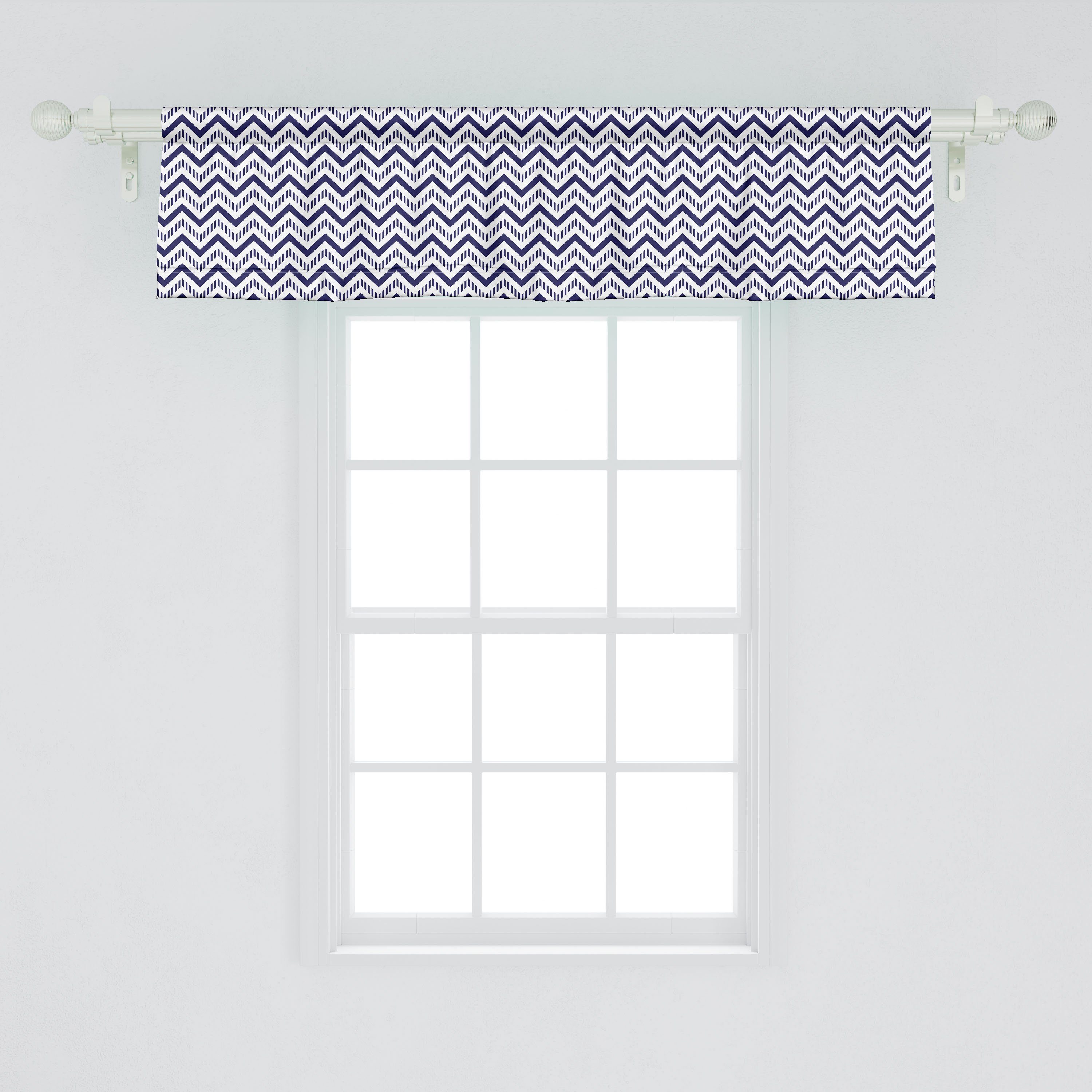 Abakuhaus, mit Volant Küche Stangentasche, Scheibengardine Muster Zickzack-gestreiftes Vorhang für Dekor Schlafzimmer Microfaser, Modern