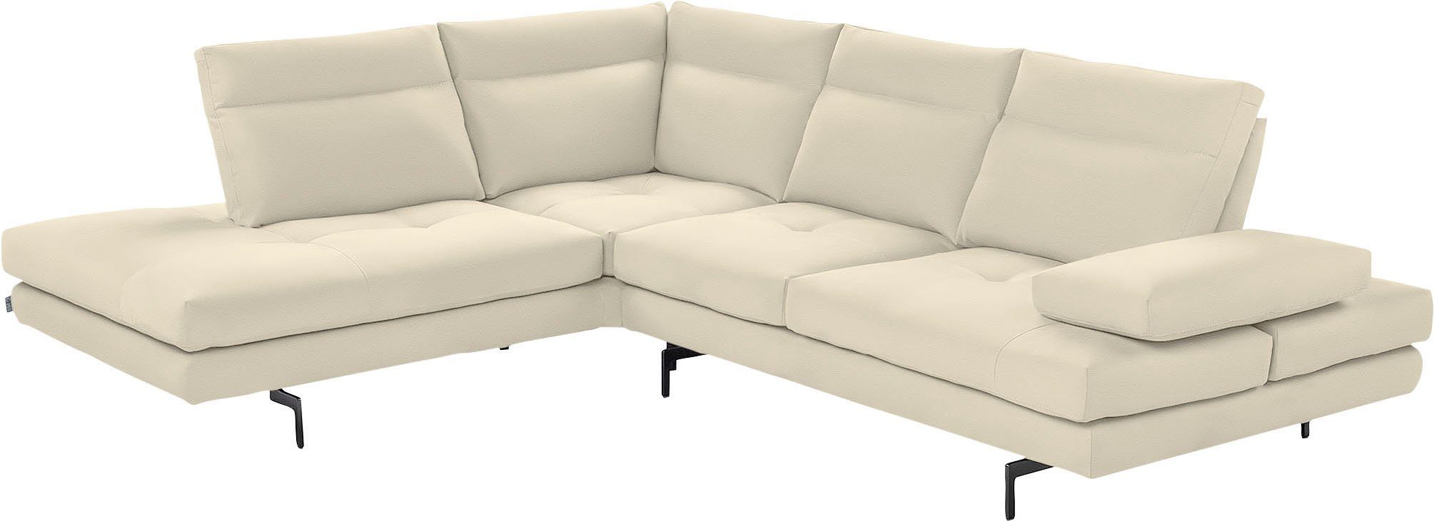CALIA ITALIA Ecksofa Toby Wing, B/T: 288/232 cm, Designsofa mit sensationellem Sitzkomfort, L-Form, Sitztiefenverstellung, funktionale Ecke, Füße in schwarz matt
