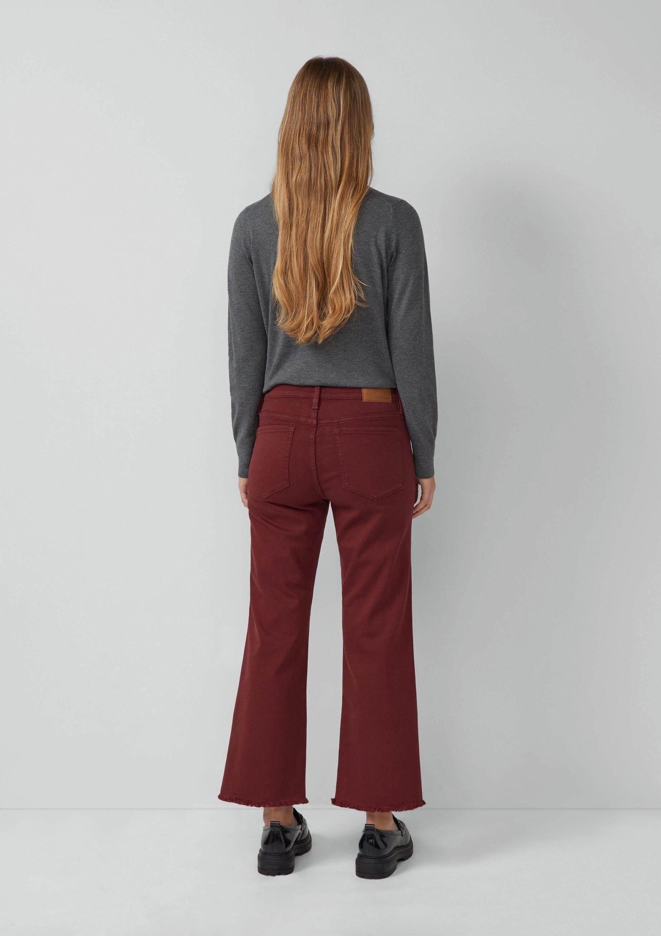 s.Oliver Bootcut-Jeans Jeans-Hose Cropped Jeans / Slim Fit / Mid Rise / Flared Leg / offener Saum